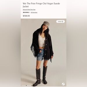Brand new! Free People We The Free Fringe Out Vegan Suede Jacket - Retails $168